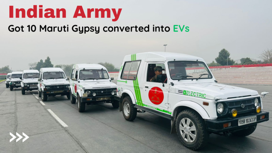 Indian Army Got 10 Maruti Gypsy Converted into EVs